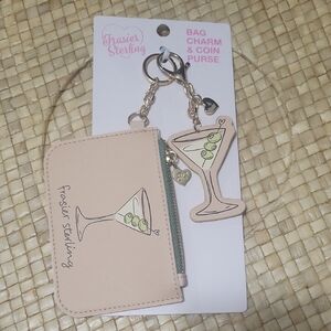 Beige Bag Charm & Coin Purse